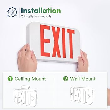 FREELICHT 12 Pack Red Double-Sided LED Exit Sign with